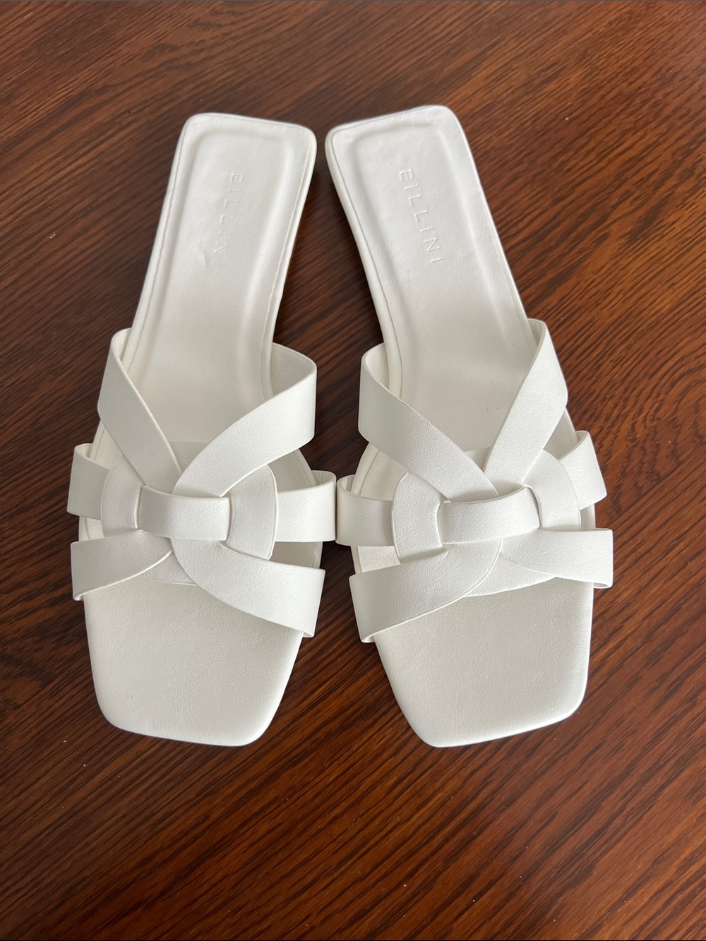 Bellini White Braided Knot Slide Sandals